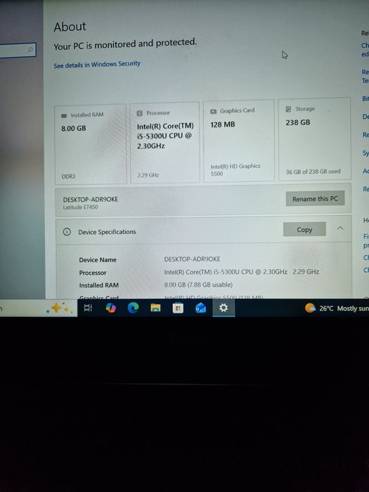 Vand Laptop DELL Latitude E7450,  I5 gen 5, 8gb ram, 256 ssd