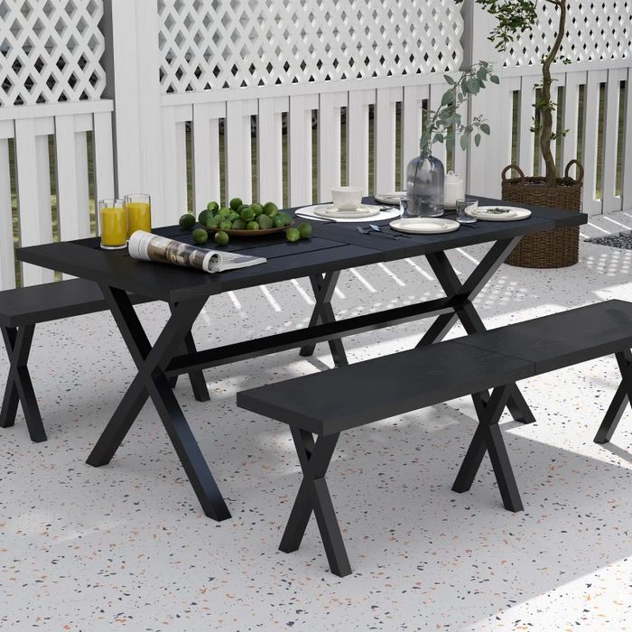 Outsunny маса с пейки комплект  за 6 души