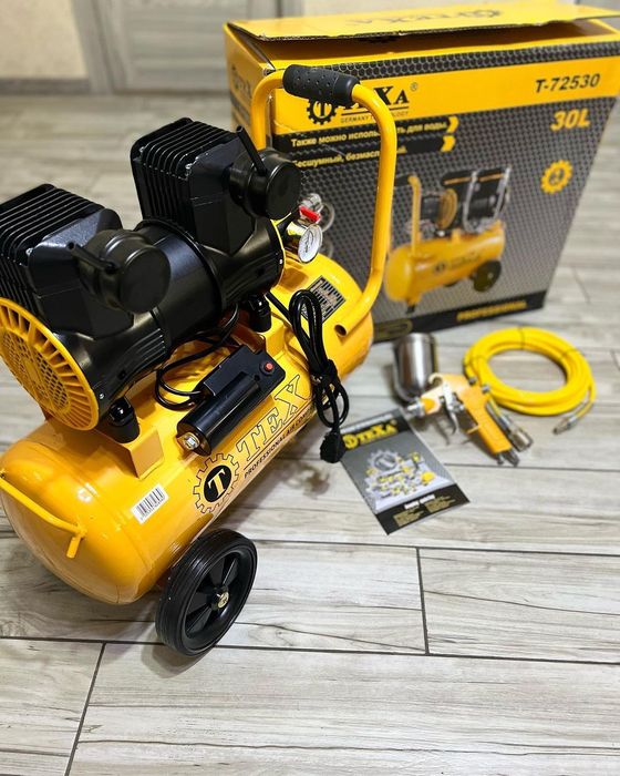 Компрессор безшумный Texa 30л Краскапульт + шланг в комплект ...