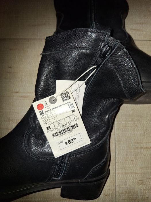 Детски нови кожени боти на Зара