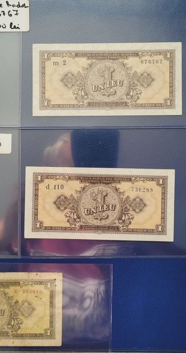 Bancnota 1 leu 1952 serie rosie bani vechi