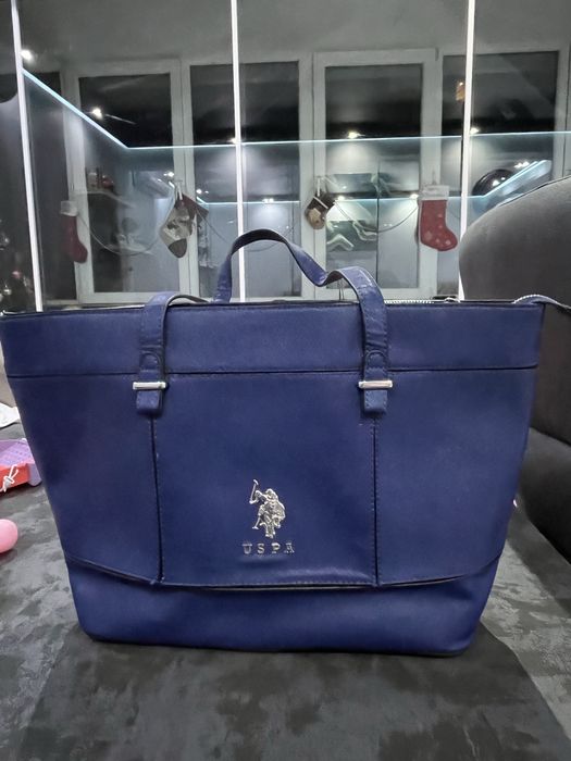 Голяма синя дамска чанта U.S. Polo ASSN.
