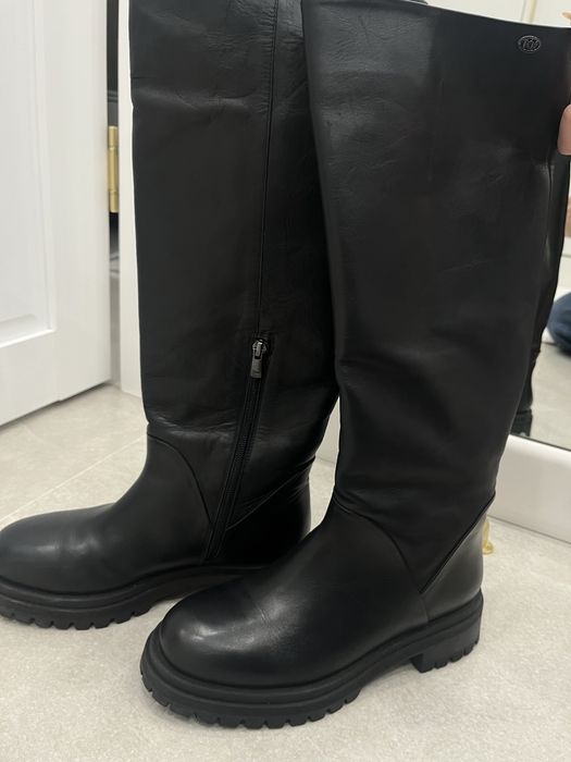 Зимние сапоги кожанные