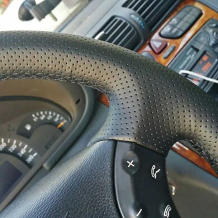 Husa volan piele negru 38 cm. pentru Mercedes-Benz C-class W203
