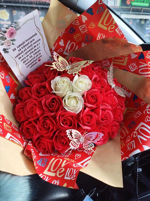 Buchete trandafiri din sapun