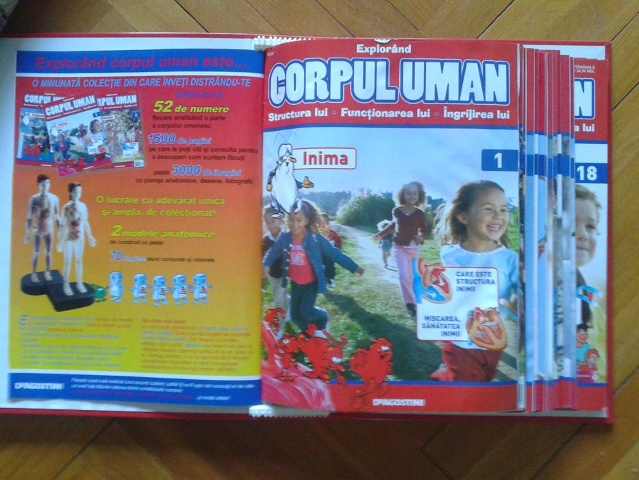 Dosar CORPUL UMAN colectia DeAgostini, numere 1-18, stare foarte buna