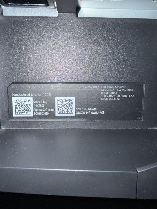 Monitor Gaming Alienware 240 hz 1080p 24.5 inch