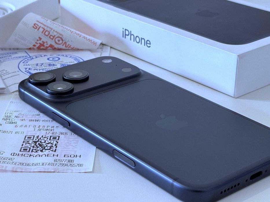 Бартер! 18м.Гаранция! Като НОВ! iPhone 17 Pro Max Deep Blue (Син) 100% Батерия.