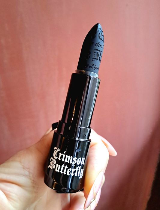 Ruj gothic negru rezistent sheglam nuanta mata