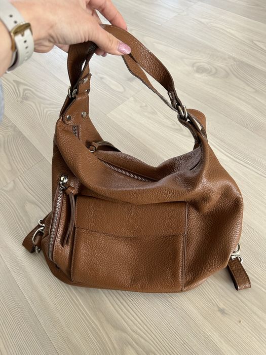 Geantă piele naturala rucsac 2 în 1