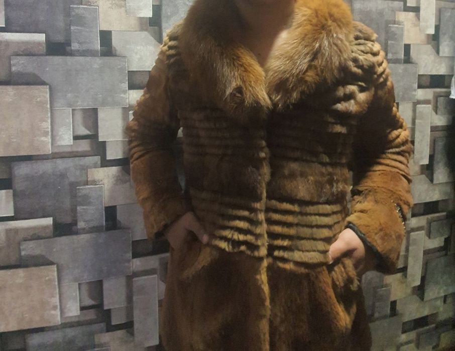 Полу норковая шуба