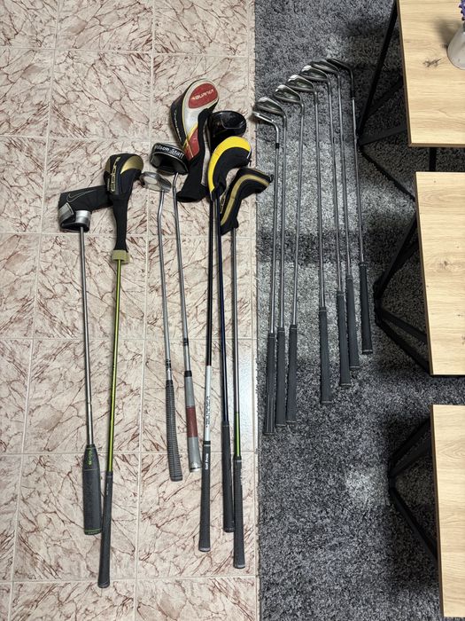 Titleist чанта за голф + 14 голф стика PING, COBRA + топки за голф