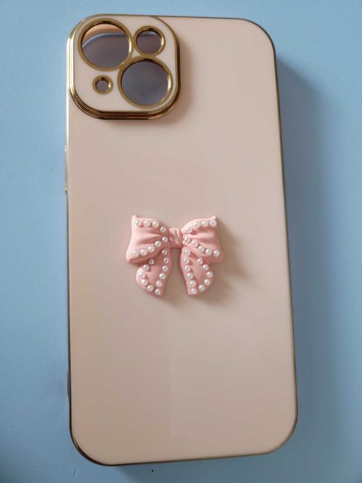Нов силиконов дамски кейс за Apple iPhone 15, iPhone 14 - розов цвят