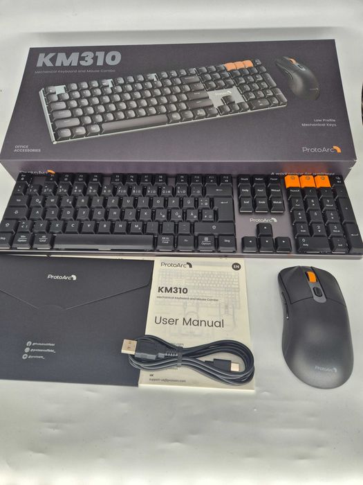 Kit Tastatura Mecanica Wireless + Mouse ProtoArc KM310 - Ca Nou