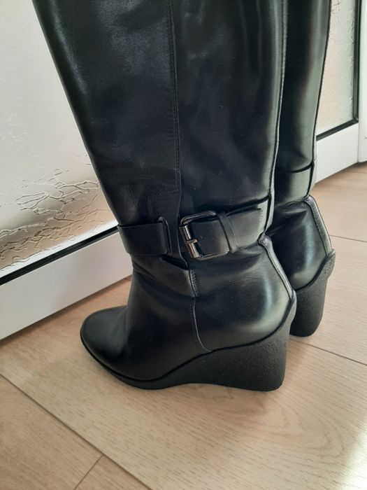 Cizme piele înalte cu platforma