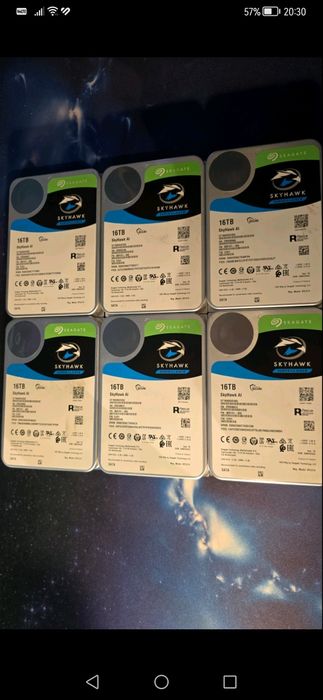 НОВА ЦЕНА ! ! ! Продавам: Употребявани Seagate SkyHawk 16TB HDD (7200