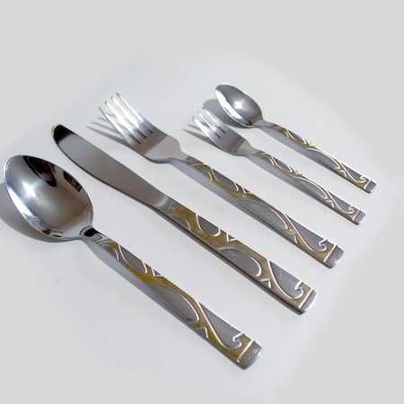 Комплект луксозни прибори 72 части  в дървен куфар Неръждаема стомана