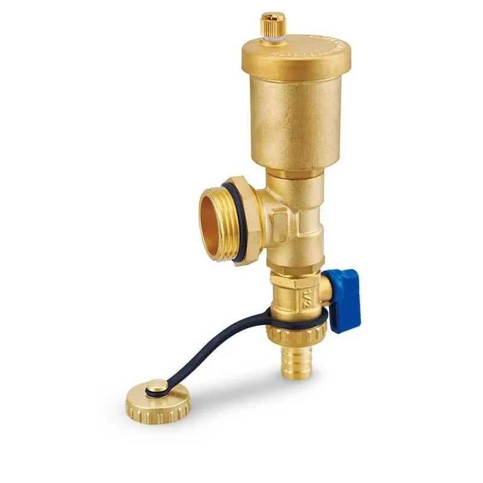 Воздух отводчик сливной Латунь (хром) Коллектор