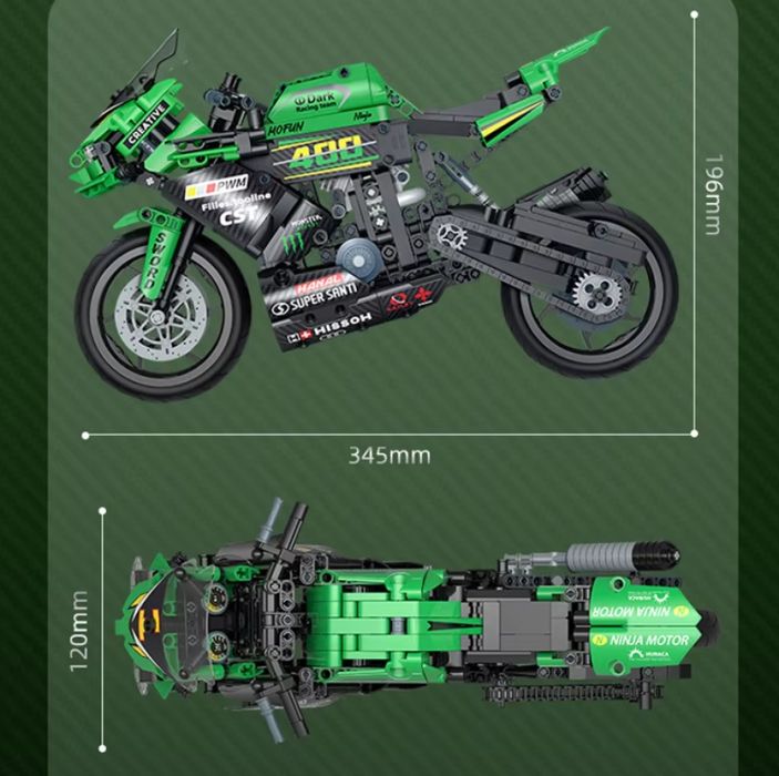 Яростен мотоциклет - Голям конструктор с 908 части и фигура