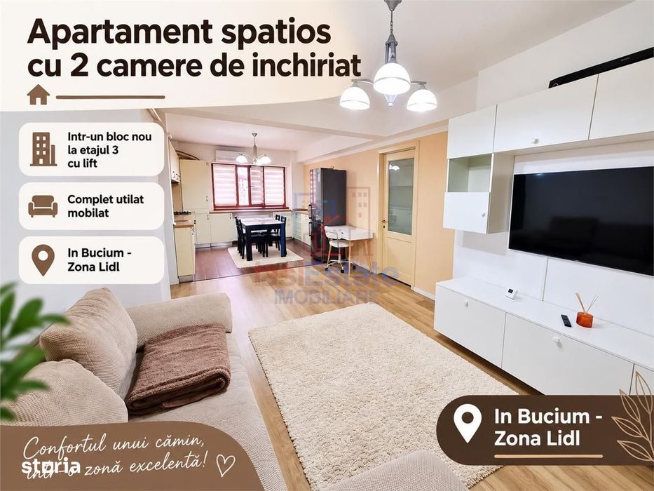 Apartament spatios cu 2 camere de inchiriat in Bucium — fotografia 1