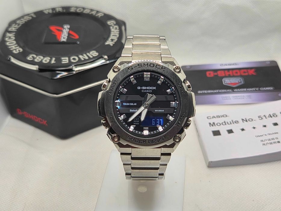 Ceas Sport Barbati Casio g shock GST B600 SILVER FULL METAL, Nou, Garantie 2 ani
