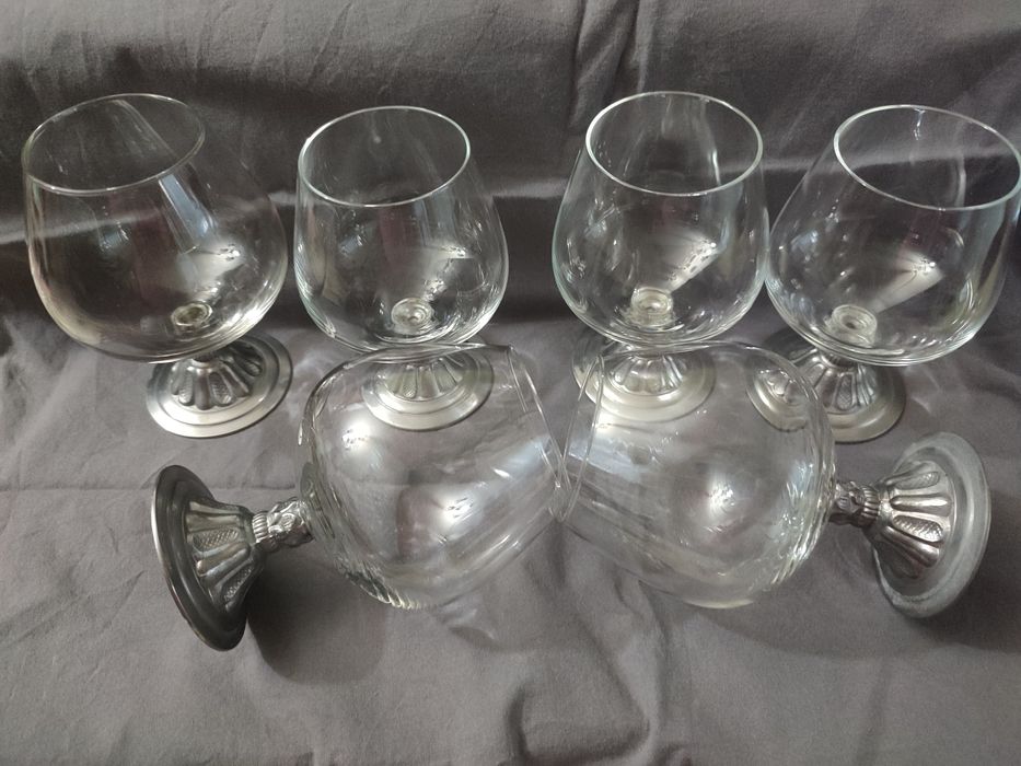 6 бр Немски кристални чаши за коняк аперитив