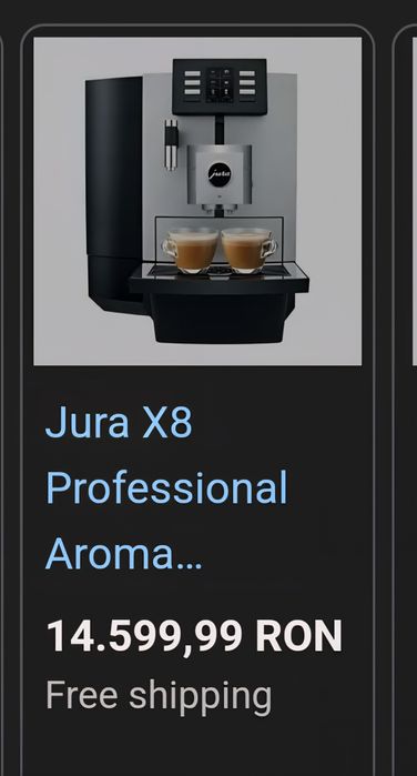 Autoat de cafea profesional Jura X8 ( 17747 bauturi prep]