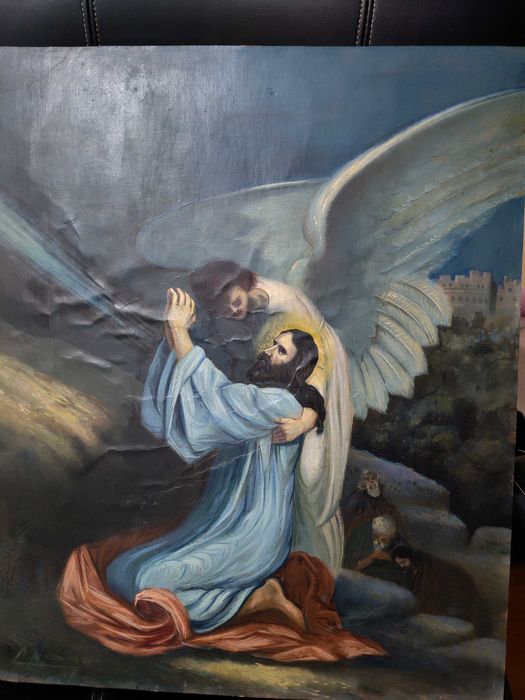 Tablou, Rugaciunea lui Iisus, pictor italian - Carlo Nacci, 1937