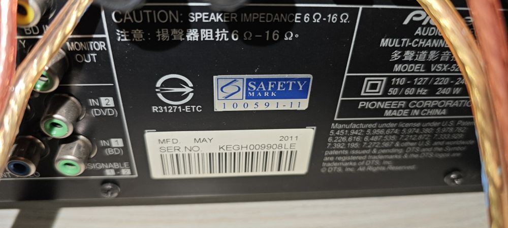 Pioneer receiver vsx 520 + Microlab pro3