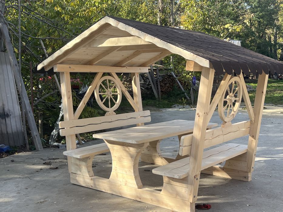 Leagan rustic din lemn masiv de brad