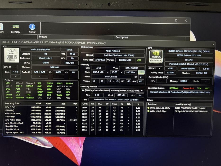 Asus Tuf F15 Лаптор са игри / геймърски