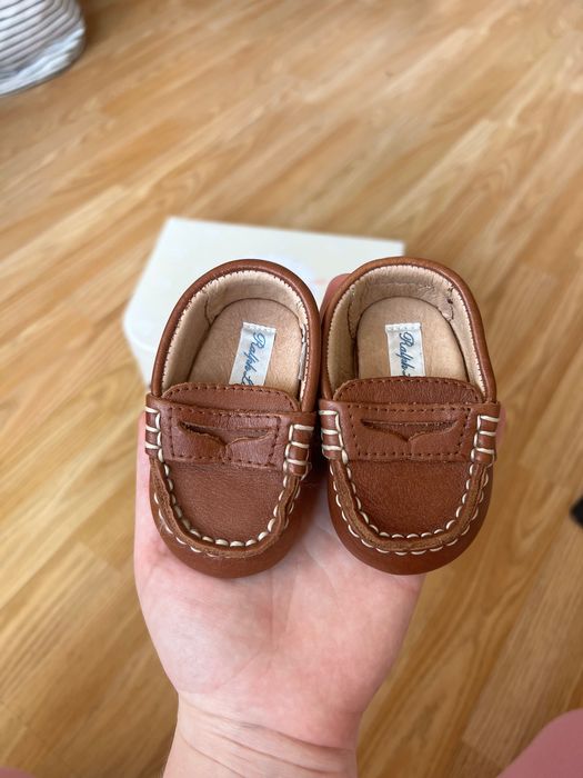 Бебешки буйки Ralph Lauren естествена кожа size 16/7.5 см кожени лоуфъри за бебето