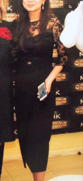 Платье зеленое, черное