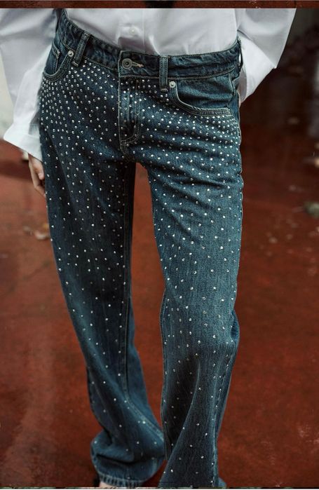 Дънки с камъни ZARA 36-38 размер