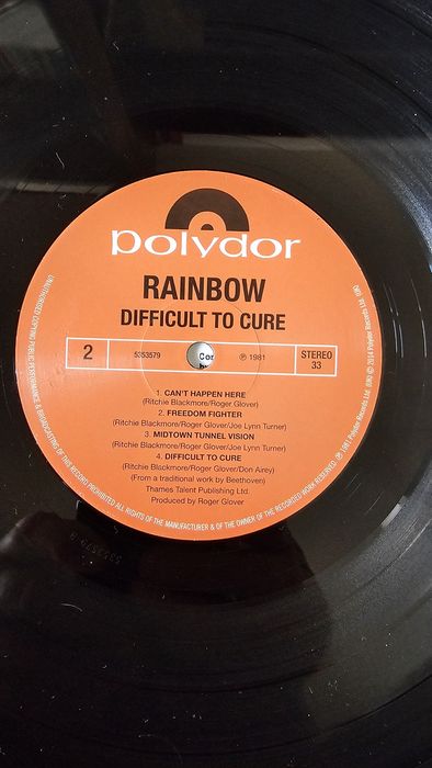 Продается виниловая пластинка RAINBOW DIFFICULT TO CURE 1981 г.