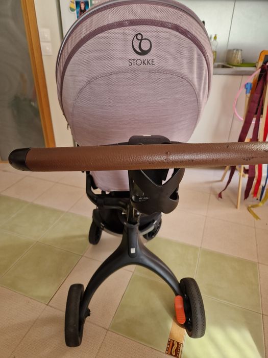 Stokke Xplory V6 lilac/black, brown leather
