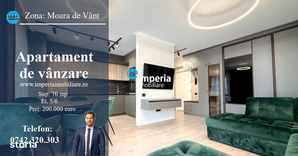 Apartament 2 cam,  open space, de vanzare zona Moara de Vant - Complex