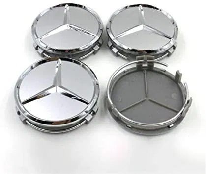 set 4 capace mercedes gri/crom 75mm pentru jante aliaj mercedes