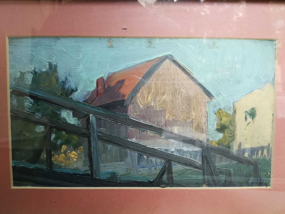 Pictura Ulei Aurel Bordenache 1924 - Peisaj Vechi Interbelic
