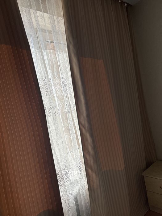 Шторы беживый две полоски