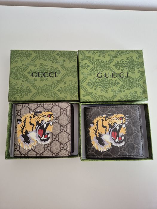 Portofel Gucci Tiger Negru/Apricot + Cutie.