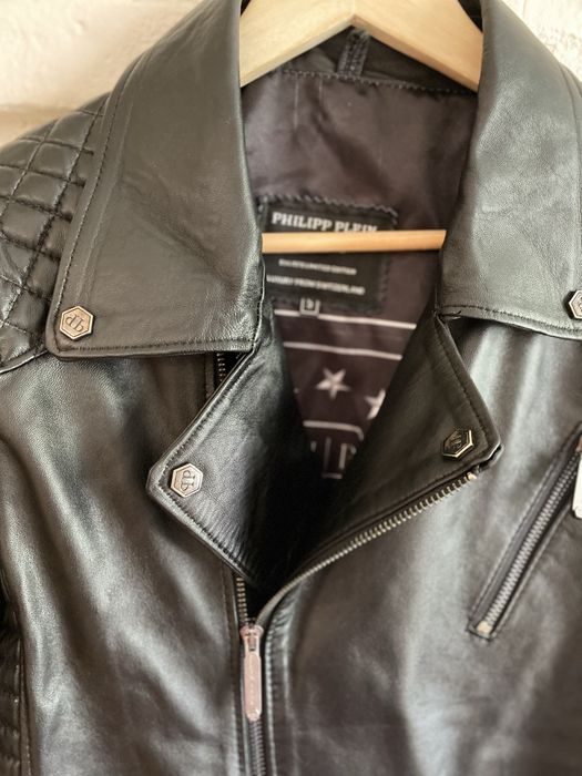 Естествена кожа мъжко яке Philipp Plein