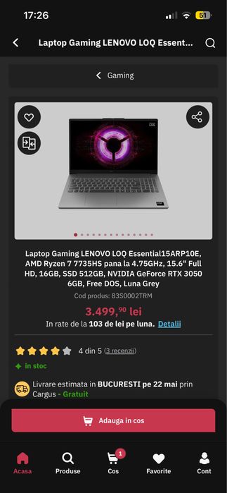 Laptop gaming lenovo