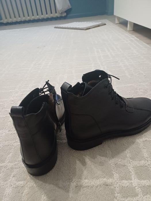 Зимние ботинки кожаные