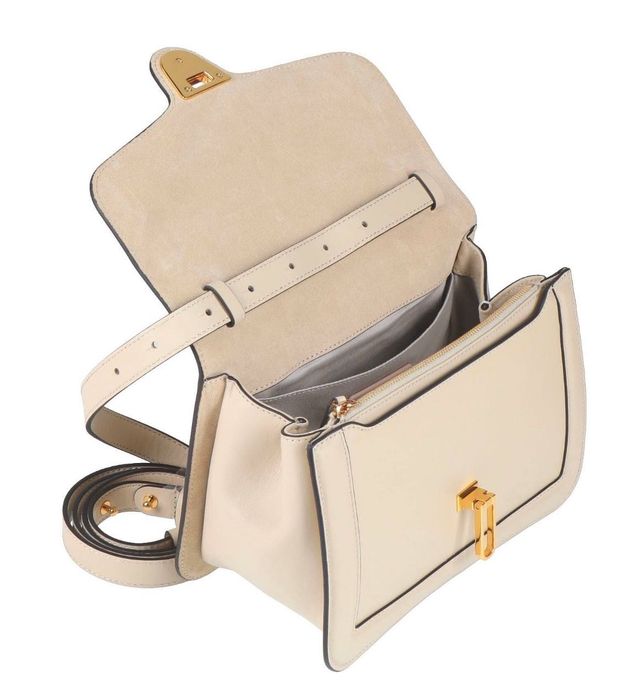 Бежова чанта Coccinelle естествена кожа