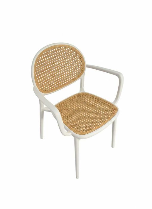 Трапезен пластмасов стол за дом и градина, френски дизайн, 3 цвята