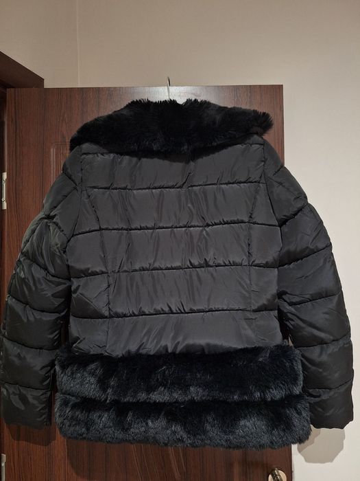 Черна шуба с пух