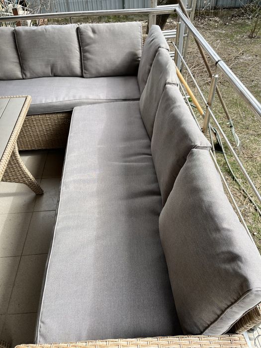 Set terasă 6 locuri (colțar + masă) JYSK AGERMOSE – stare foarte bună