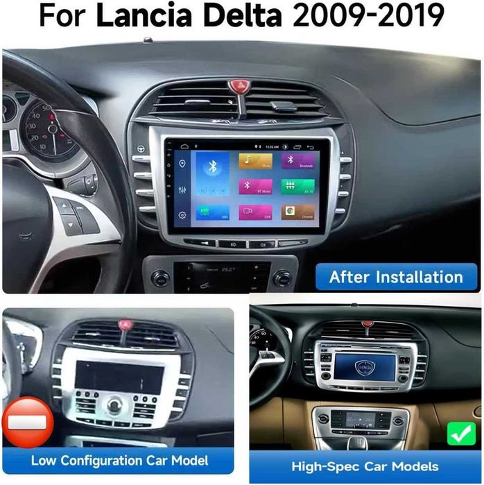 Мултимедия за Lancia Delta, Android, Навигация, Waze, Android Auto, Carplay, Андроид, двоен дин, 2009-2019 година