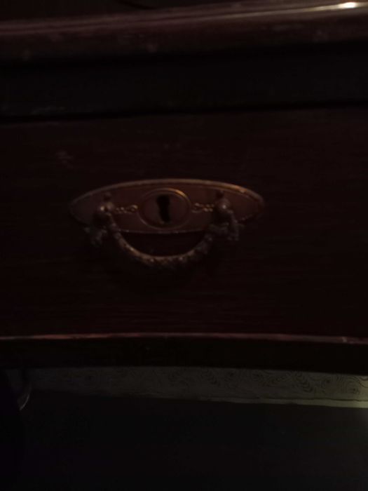 Toaletă interbelică Art Deco cu oglindă originală – lemn masiv